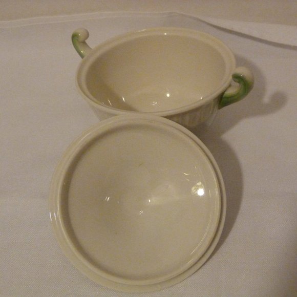 SYRACUSE China Made in USA "Shelledge Bamboo" Sugar Bowl With Lid - Picture 10 of 11